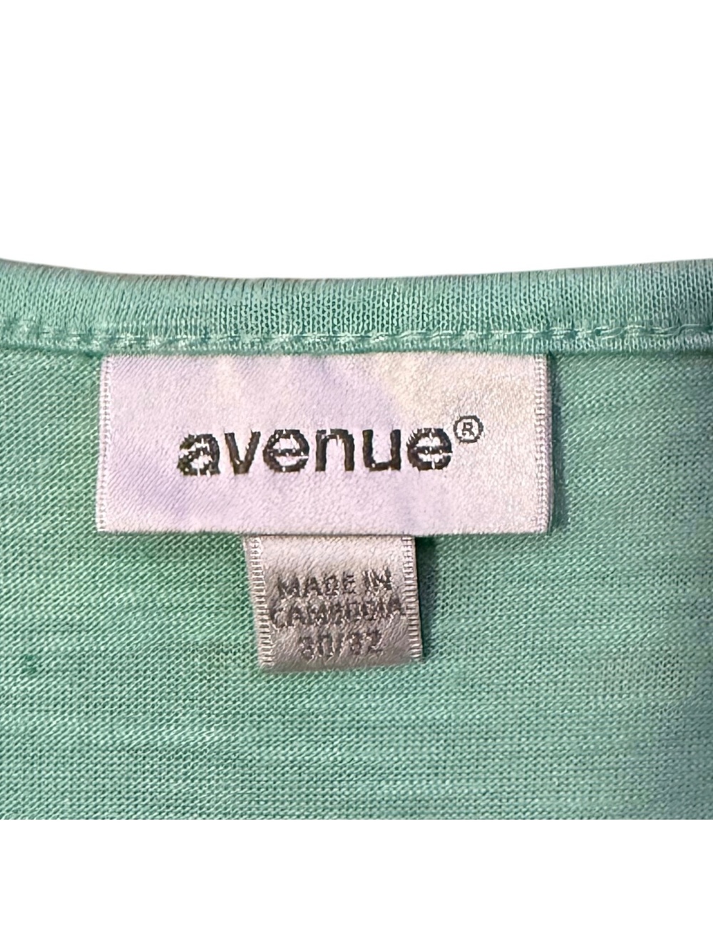Avenue Mint Strappy V-neck Tee 30/32
